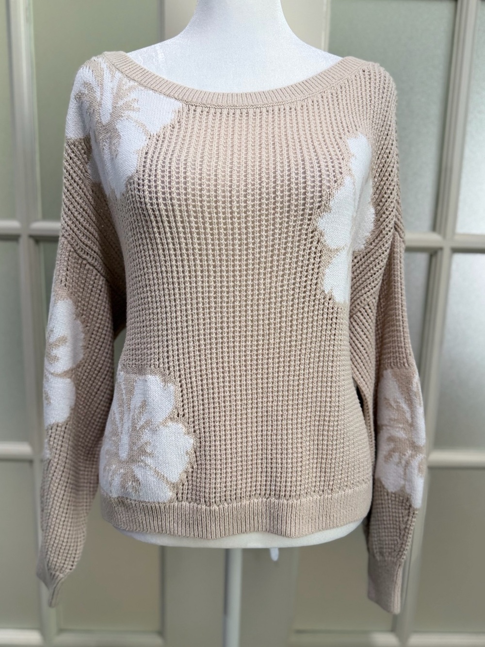 Hollister Floral Open Knit Sweater